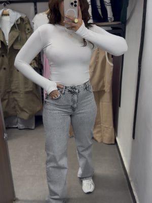 Pantalon jean Gris moucheté